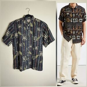 COOK STREET Honolulu Novelty Print Men's Shirt Button Down XL Vintage Cruise